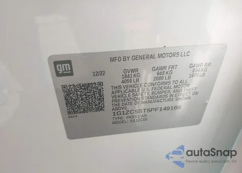 2023 Chevrolet Malibu Fwd 1Fl from USA, damaged, VIN 1G1ZC5ST5PF149166